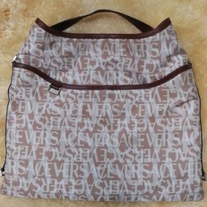 Authentic Versace logo print hobo handbag